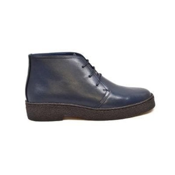 British Walkers Playboy Original High Top Men's Navy Blue Leather Chukka Boot - Picture 2 of 7